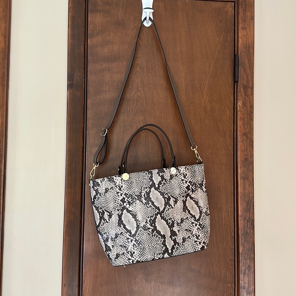 Italian made snake skin pattern leather tote bag - bought straight from Italy